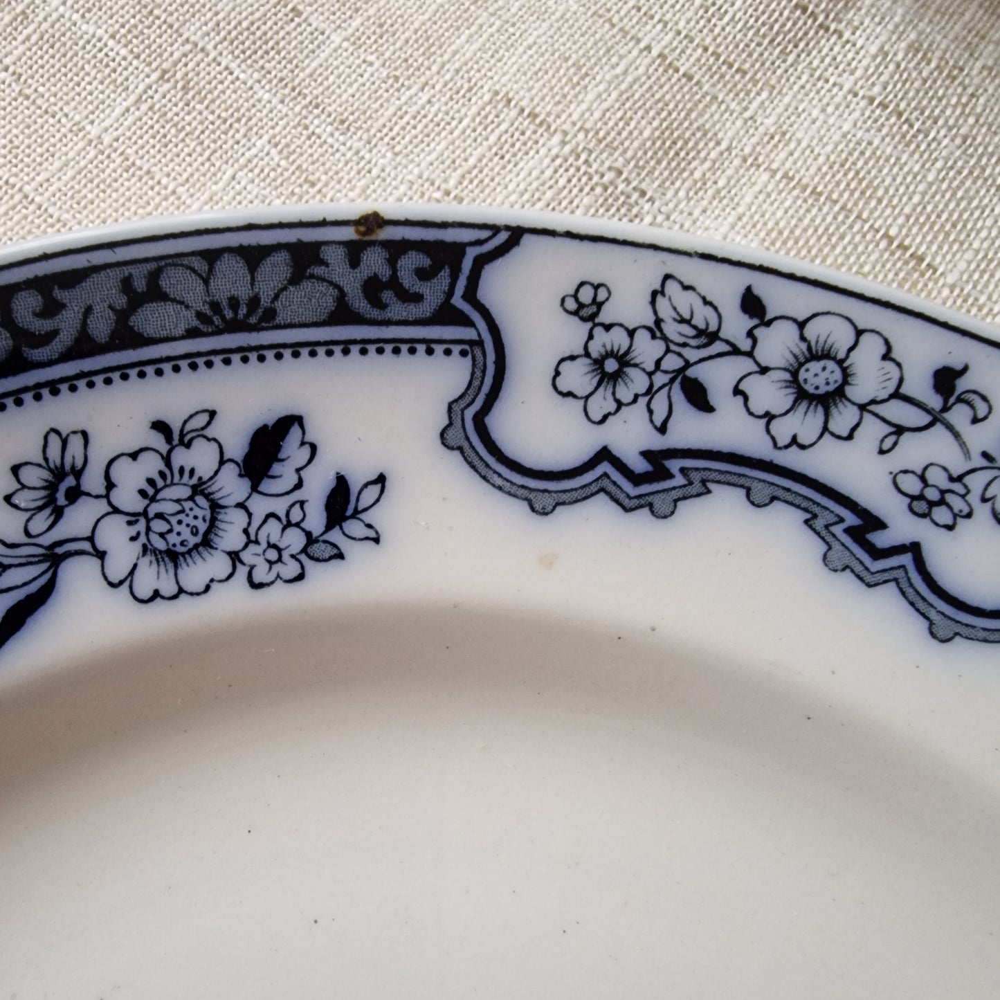 Antique Flow Blue Romney Plates by Keeling & Co.