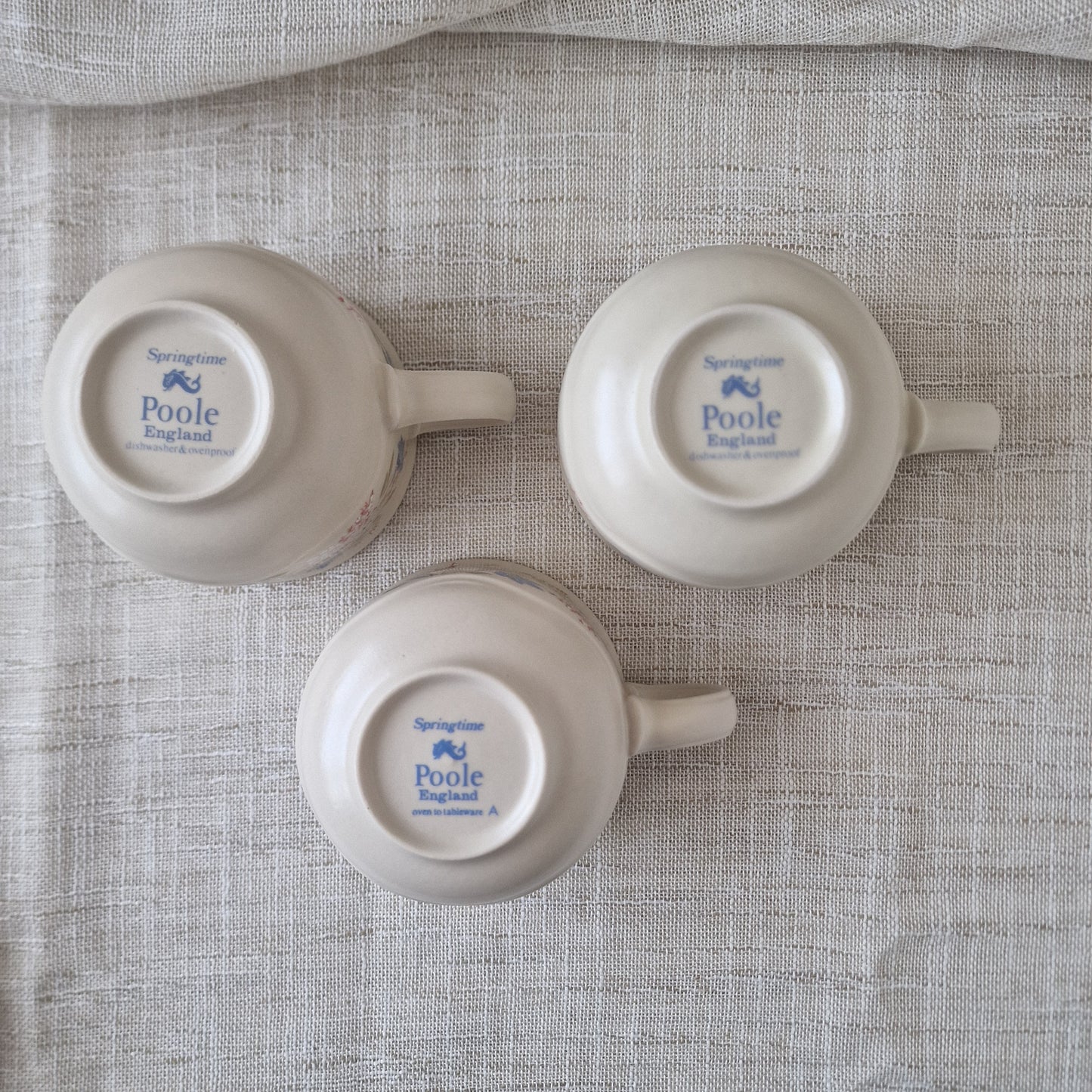 Poole Springtime Teacups and Saucers