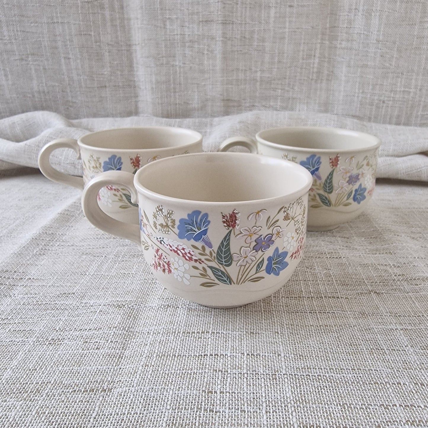 Poole Springtime Teacups and Saucers