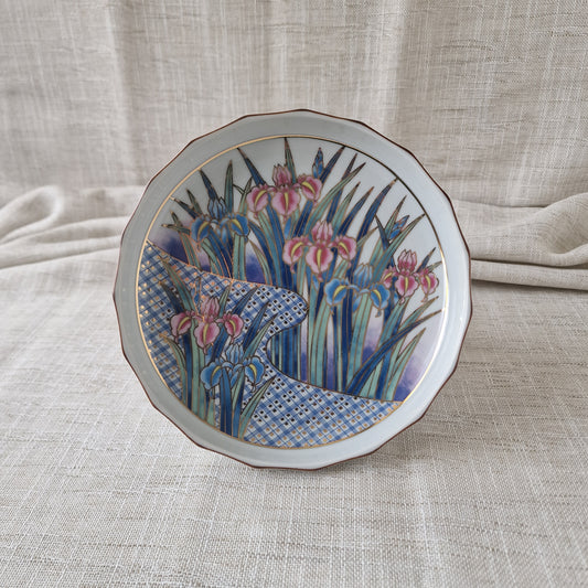Asian Decorative Plate with Irises