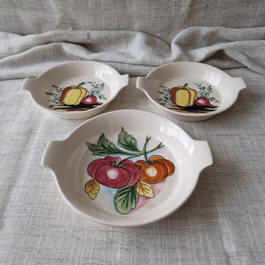 Trio of Vintage Mancioli Oven King Dishes