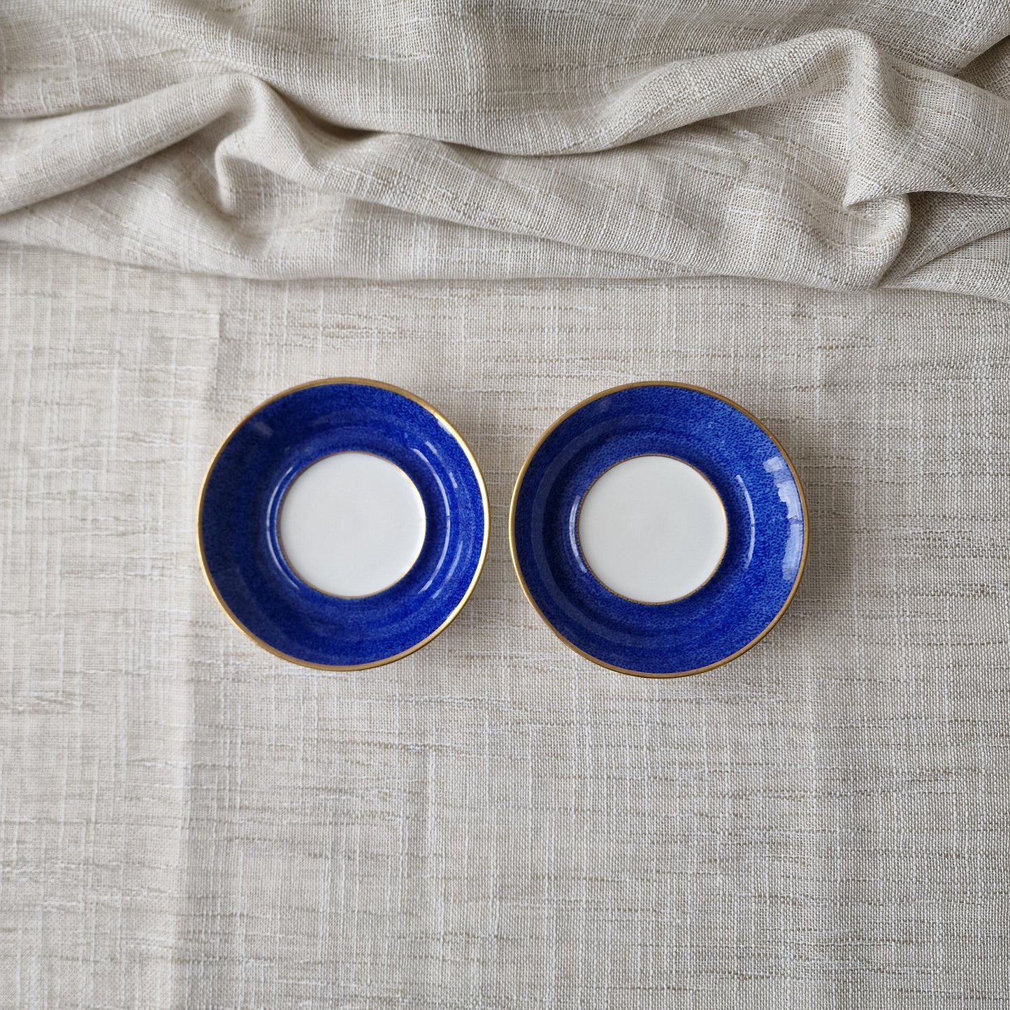 Vintage Cauldon China Blue Saucers