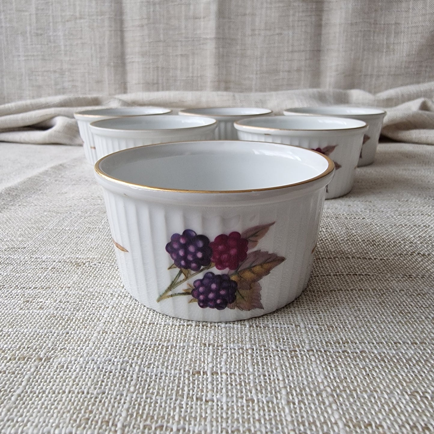 Royal Worcester Evesham Gold Fine Porcelain Ramekins