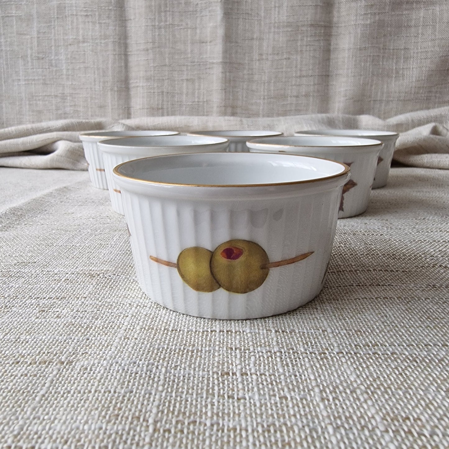 Royal Worcester Evesham Gold Fine Porcelain Ramekins