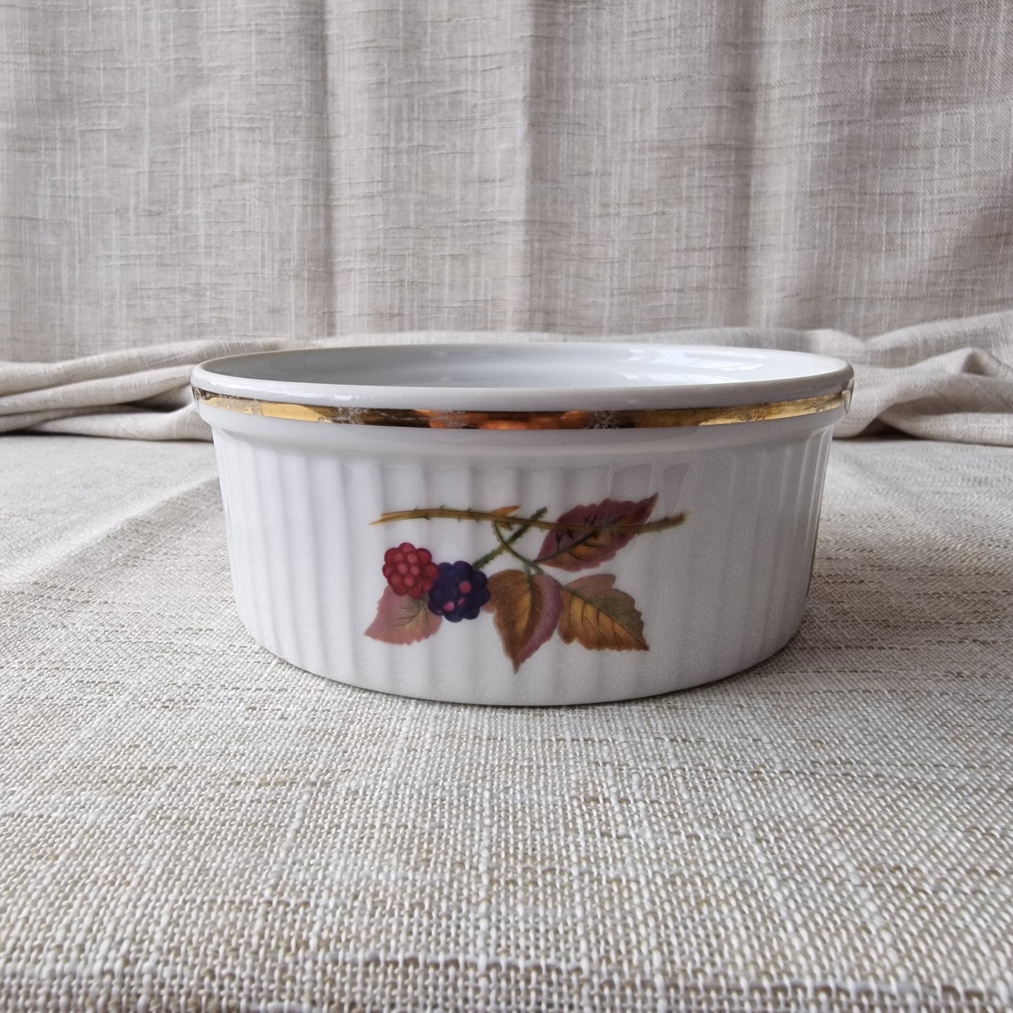 Royal Worcester Evesham Gold Fine Porcelain Souffle Dish