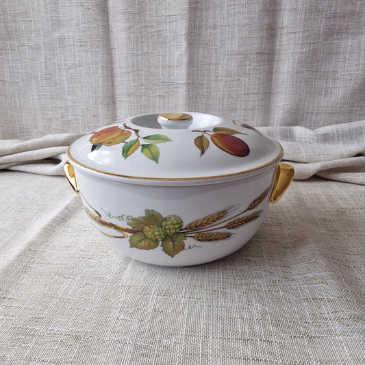 Royal Worcester Evesham Gold Fine Porcelain Casserole