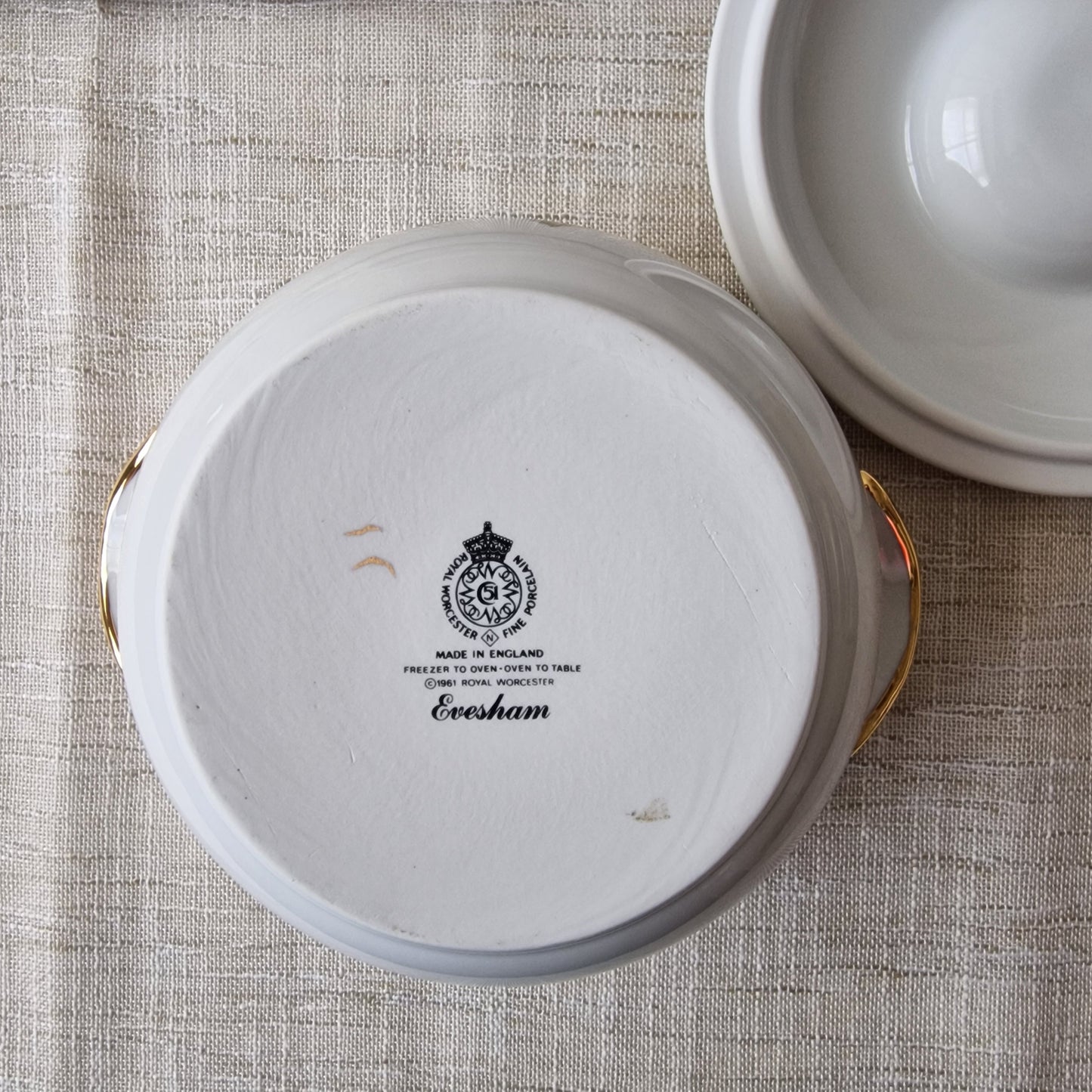 Royal Worcester Evesham Gold Fine Porcelain Casserole