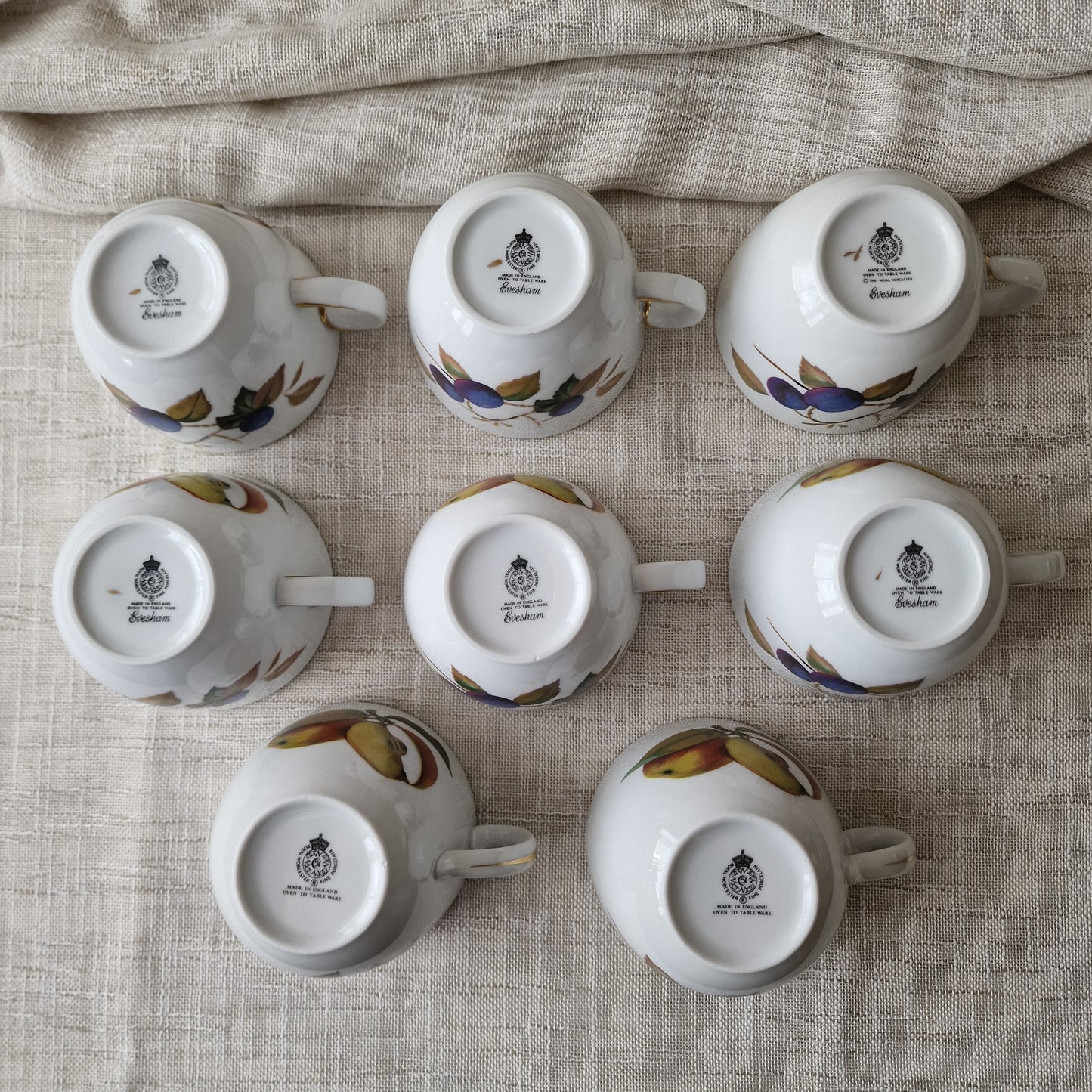 Royal Worcester Evesham Gold Fine Porcelain Cups