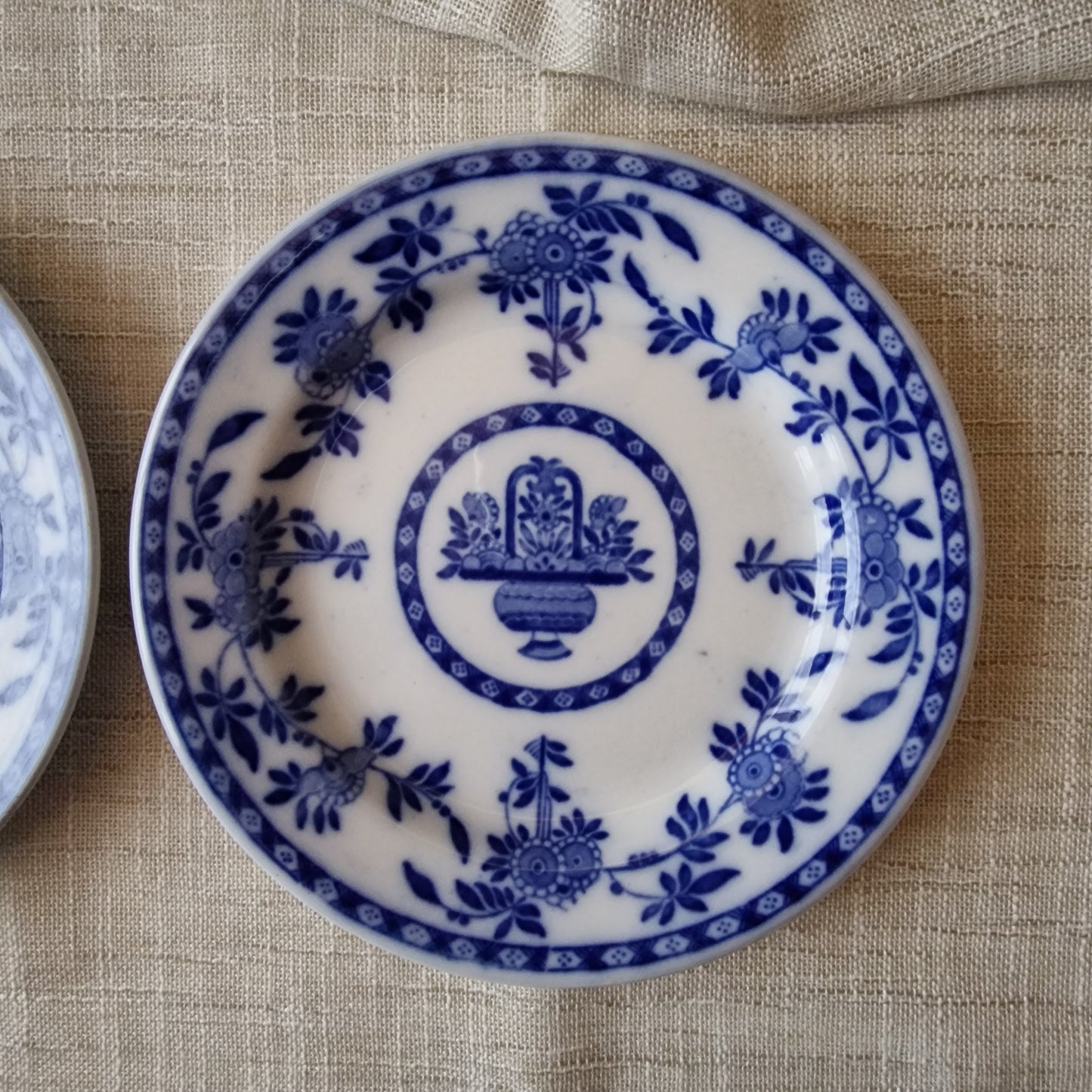 Antique Flow Blue Delft Plates by Mintons