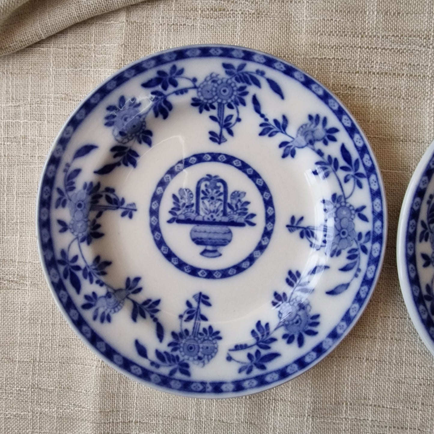 Antique Flow Blue Delft Plates by Mintons