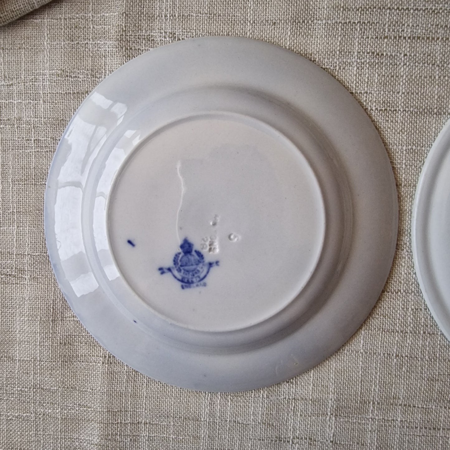 Antique Flow Blue Delft Plates by Mintons