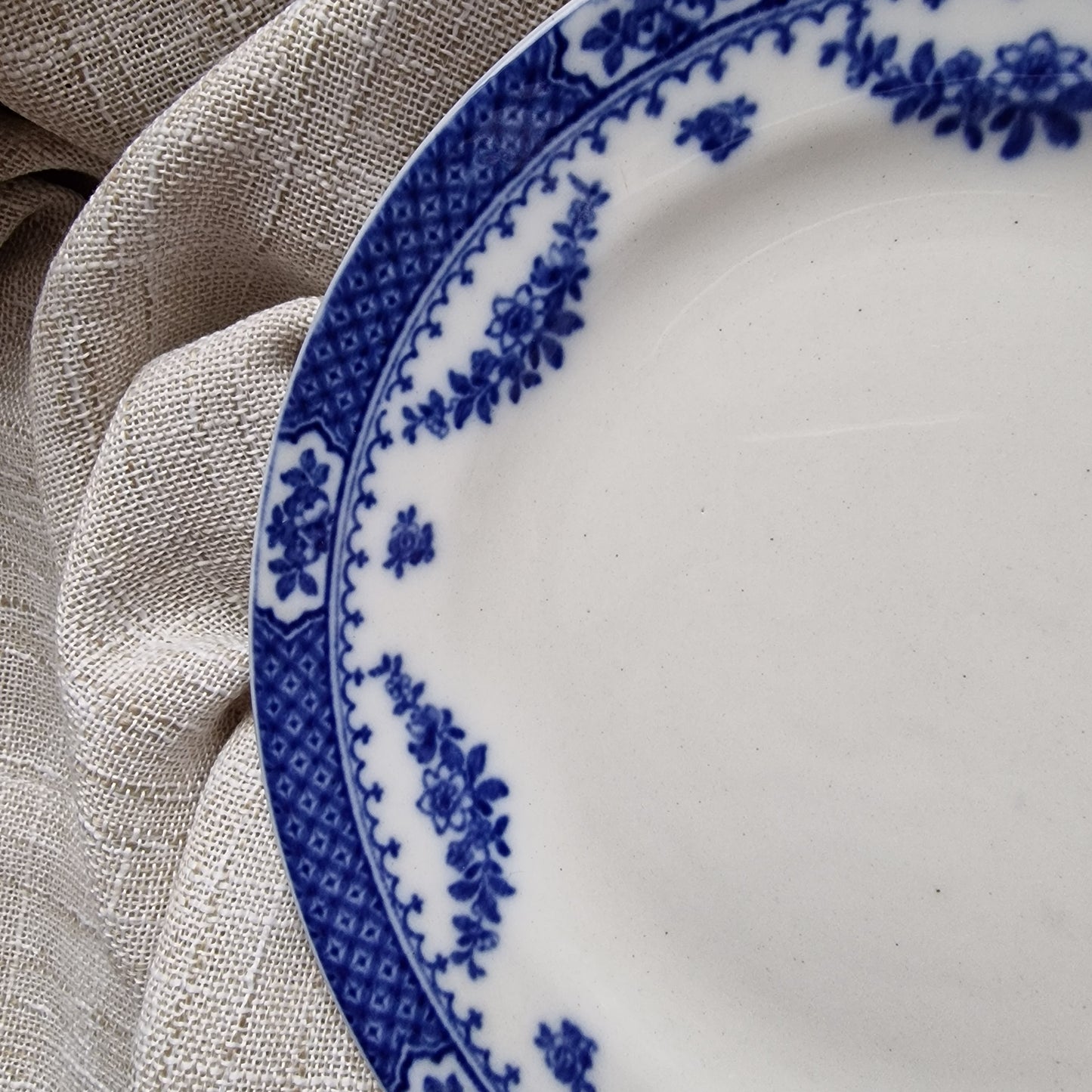 Antique Flow Blue Knowsley Plates by F. Winkle & Co.