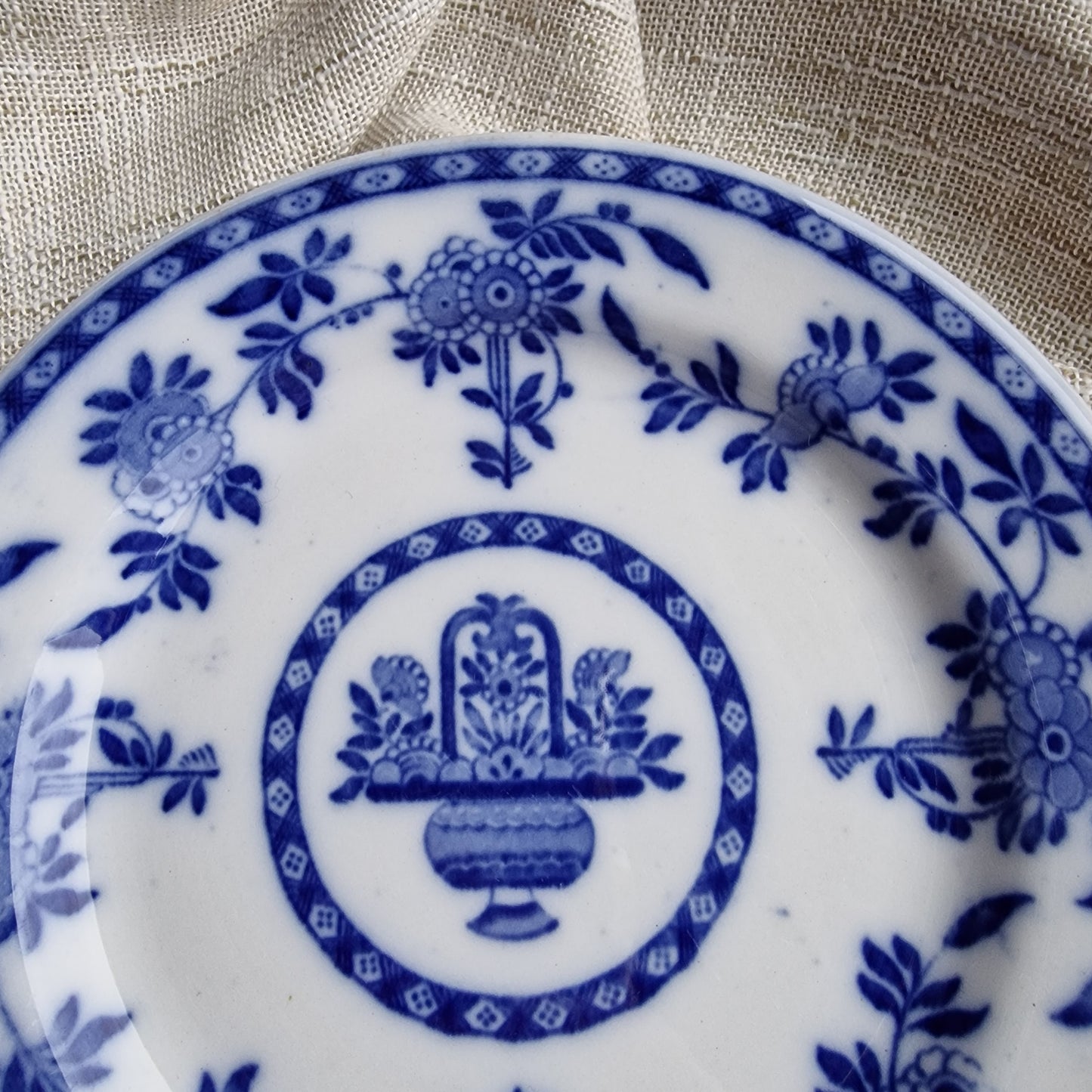 Antique Flow Blue Delft Plates by Mintons