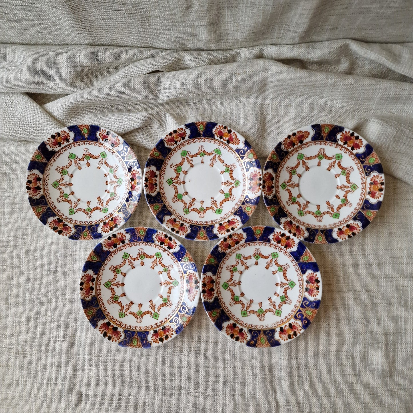 Vintage Imari Small Saucers by Royal Albion