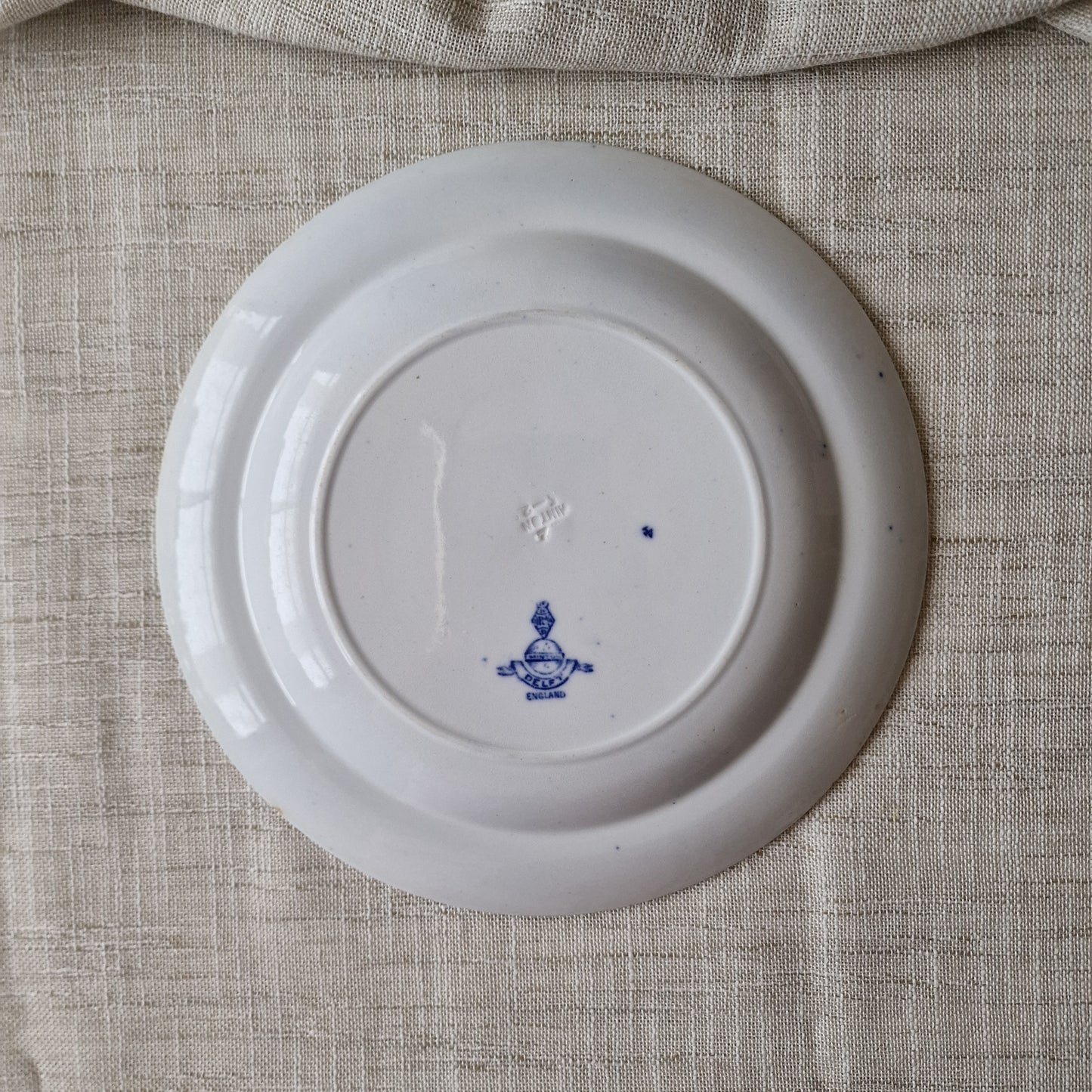 Antique Flow Blue Delft Plate by Minton