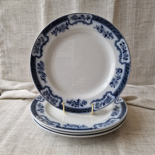 Antique Flow Blue Romney Plates by Keeling & Co.