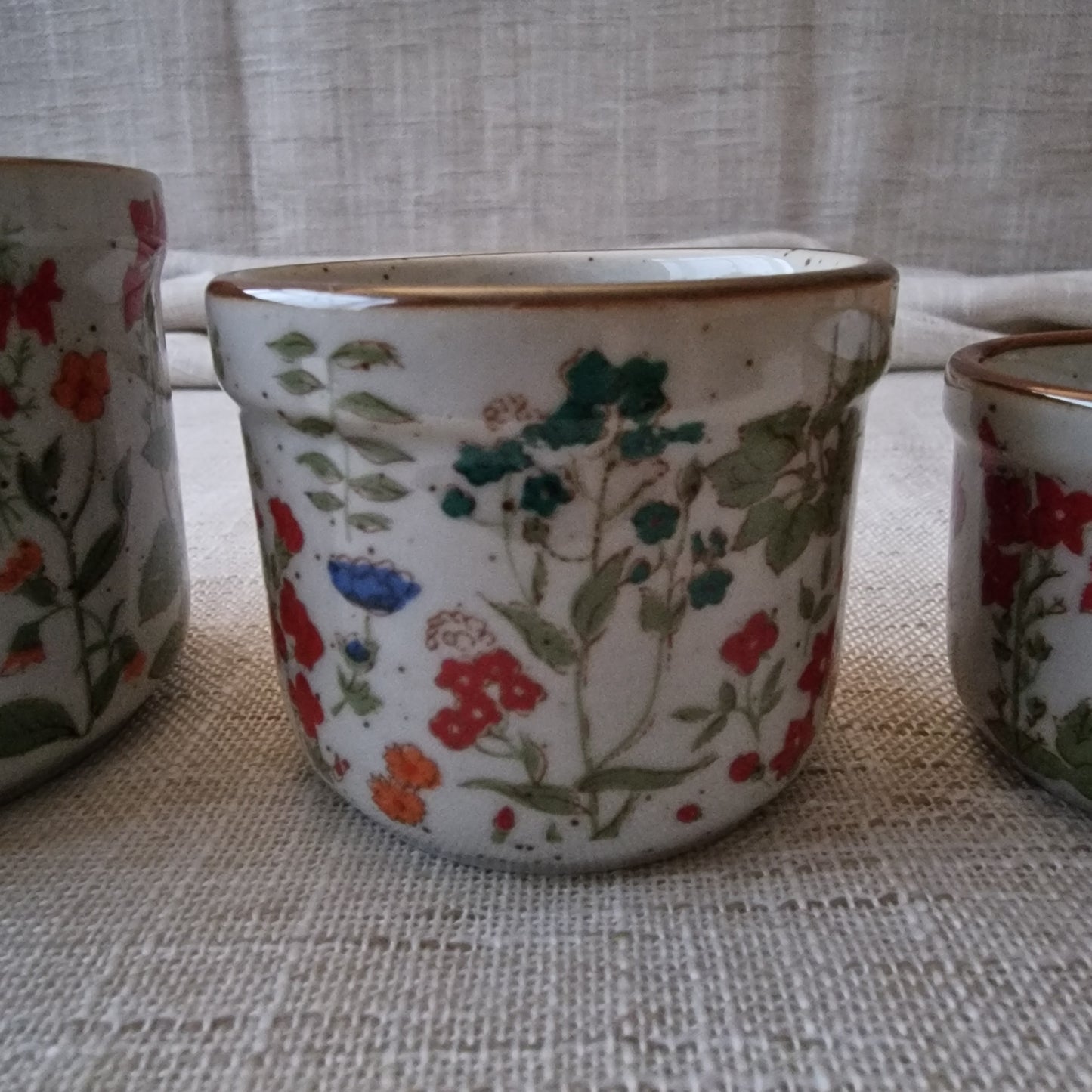 Set of Tiny Floral Pots