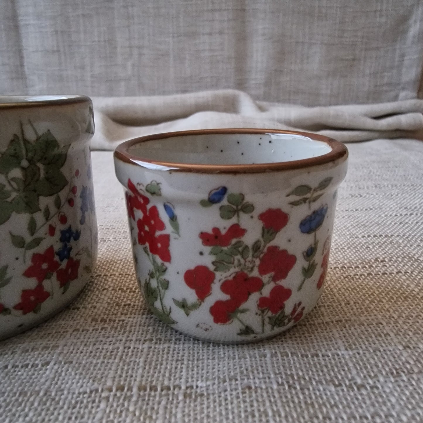 Set of Tiny Floral Pots