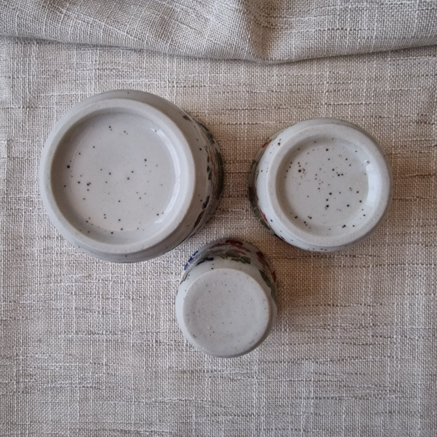 Set of Tiny Floral Pots