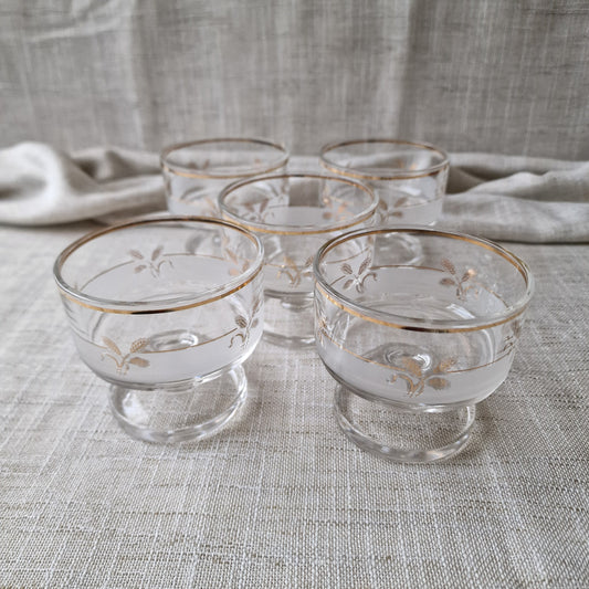Vintage Frosted Dessert Glasses