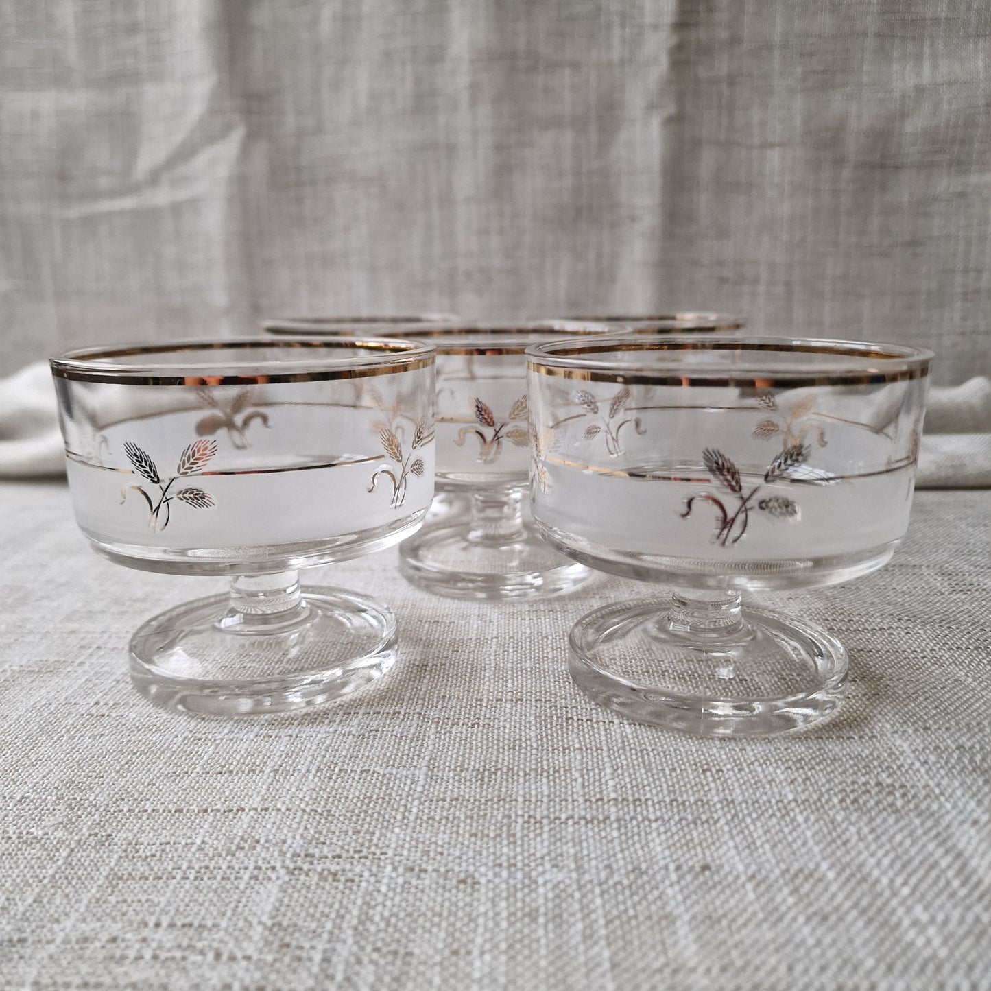 Vintage Frosted Dessert Glasses
