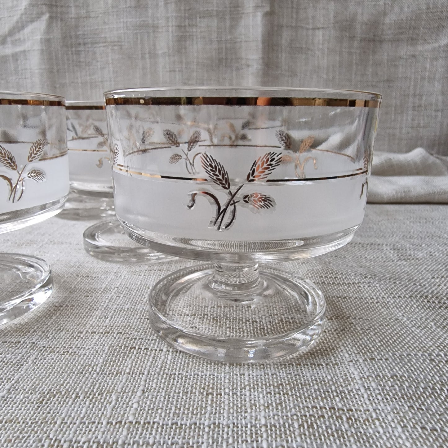Vintage Frosted Dessert Glasses