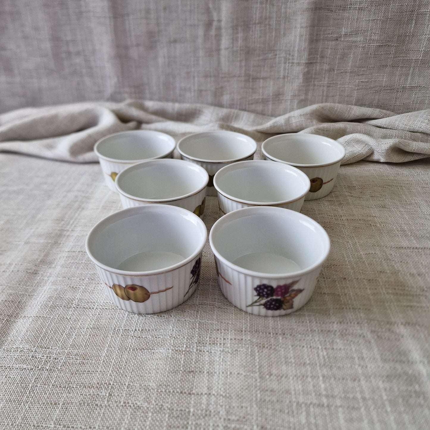 Royal Worcester Evesham Gold Fine Porcelain Ramekins