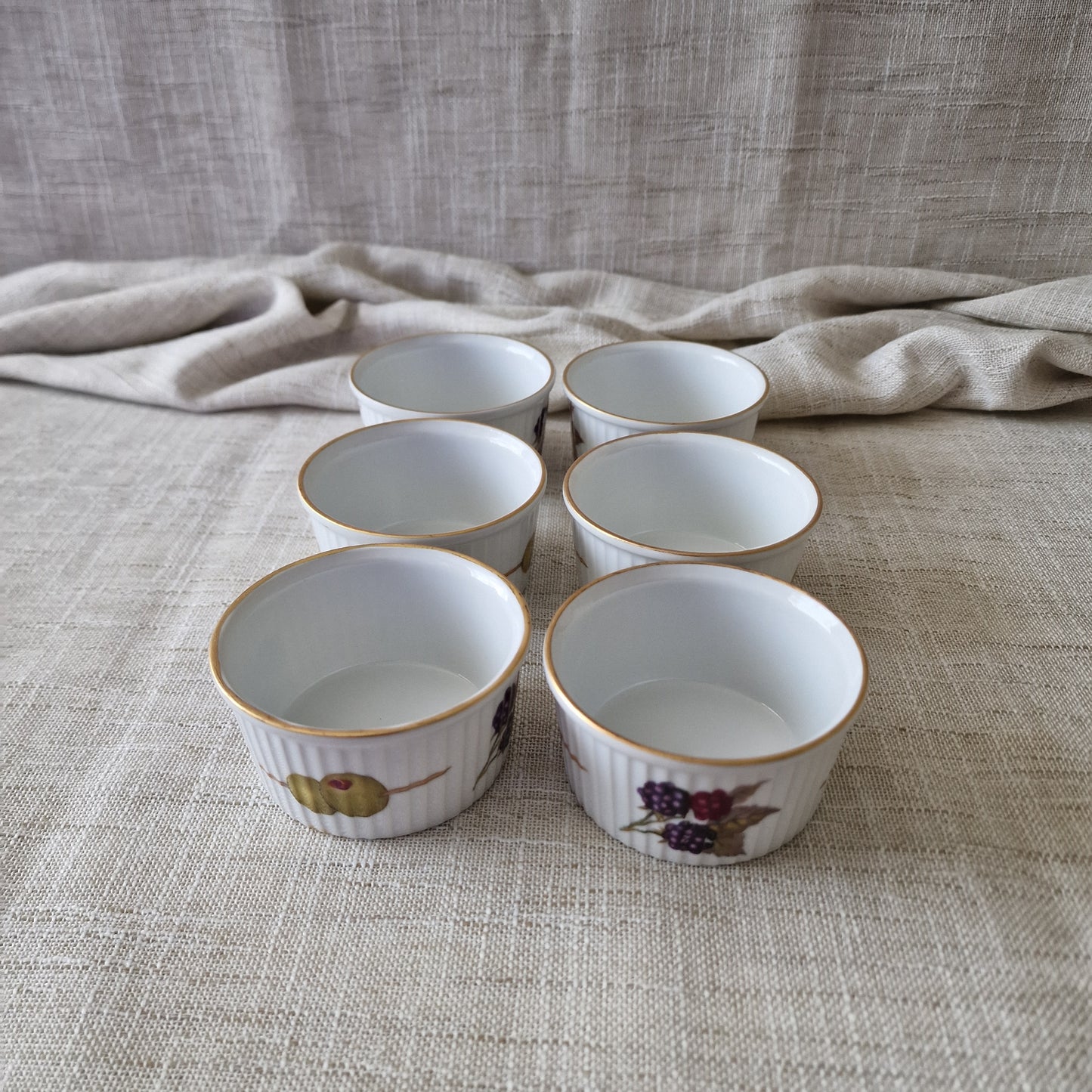 Royal Worcester Evesham Gold Fine Porcelain Ramekins