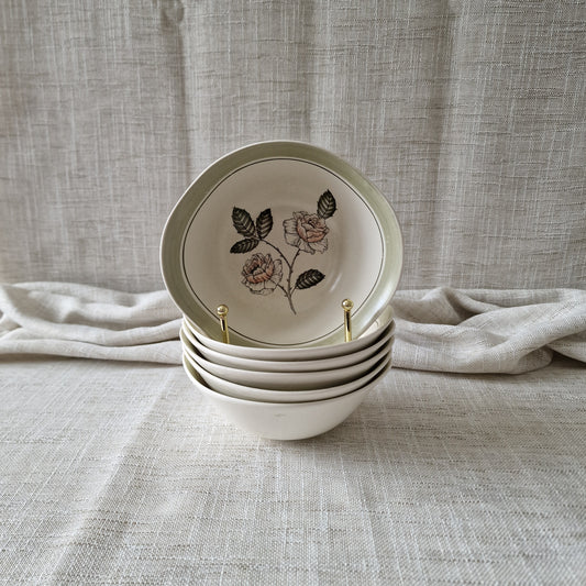 Vintage Crown Devon Ivory Queen Decorative Bowl Set