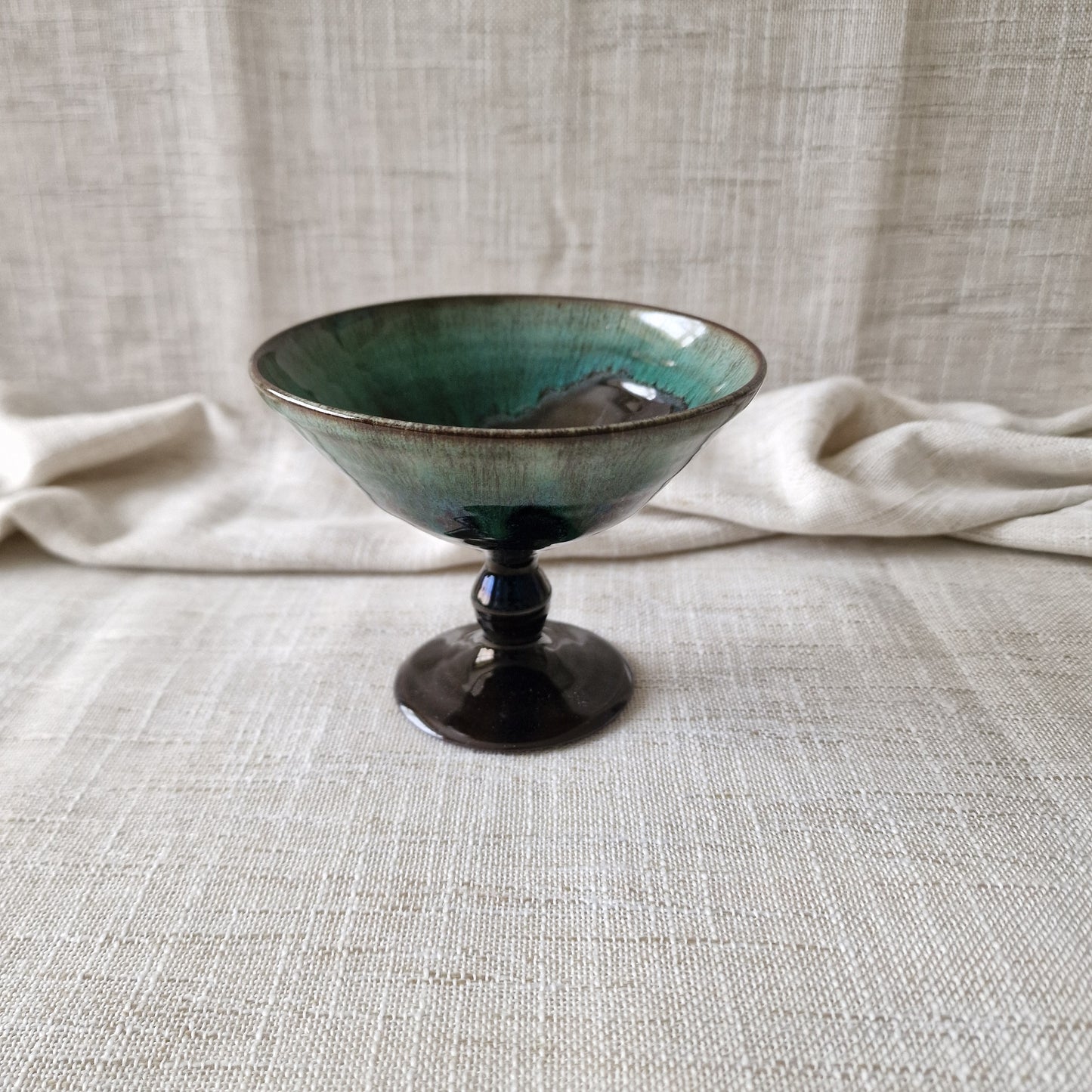 Woburn Pottery Green Glazed Pedestal Dish