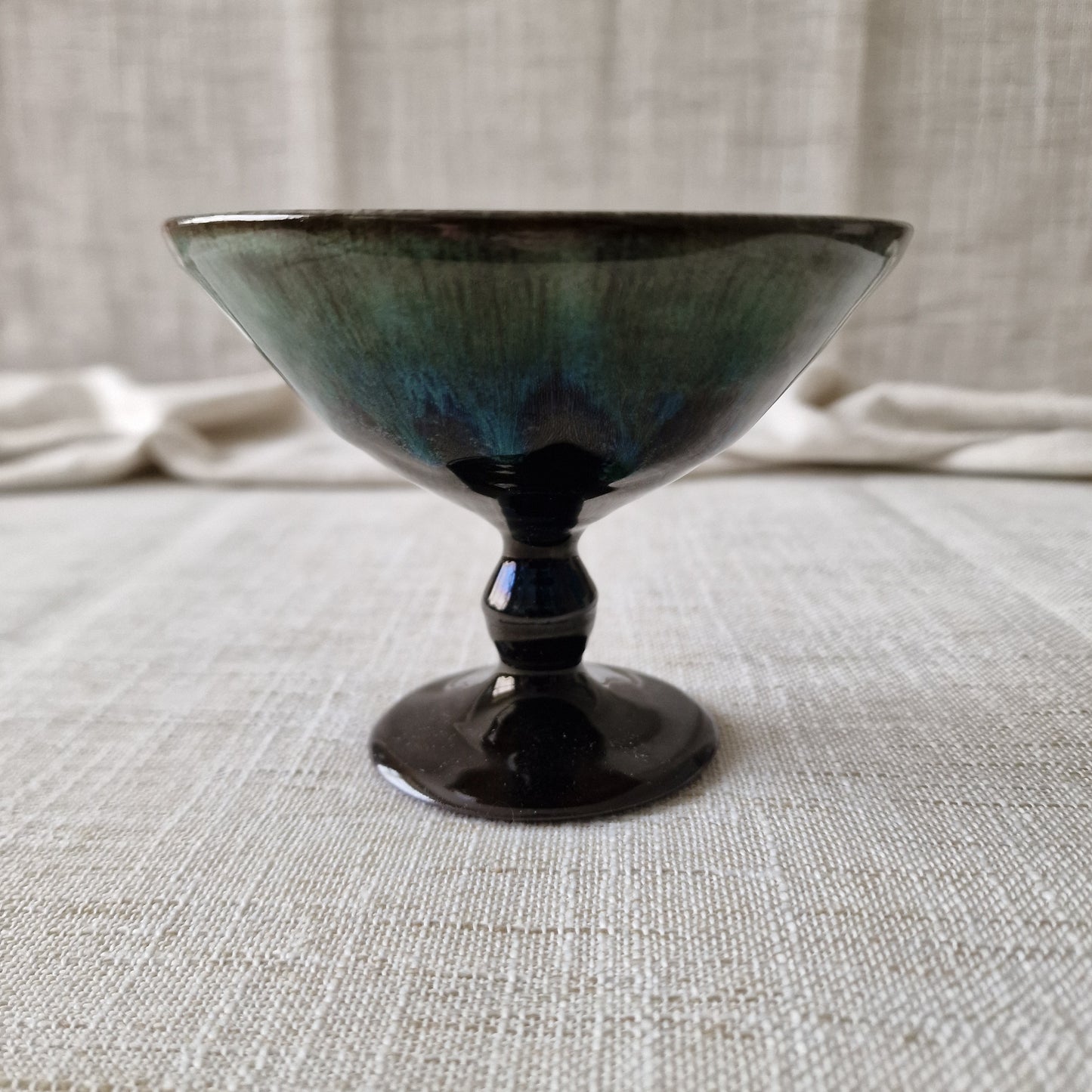 Woburn Pottery Green Glazed Pedestal Dish
