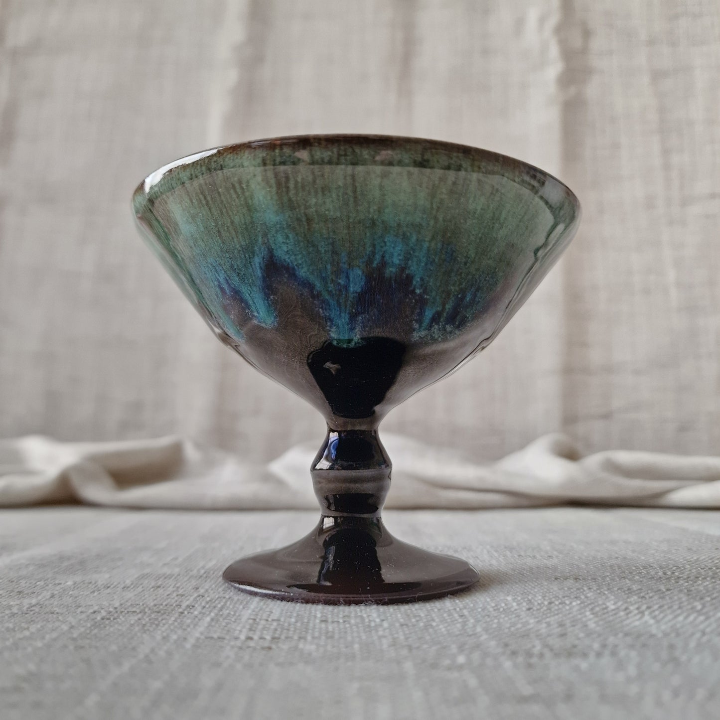 Woburn Pottery Green Glazed Pedestal Dish