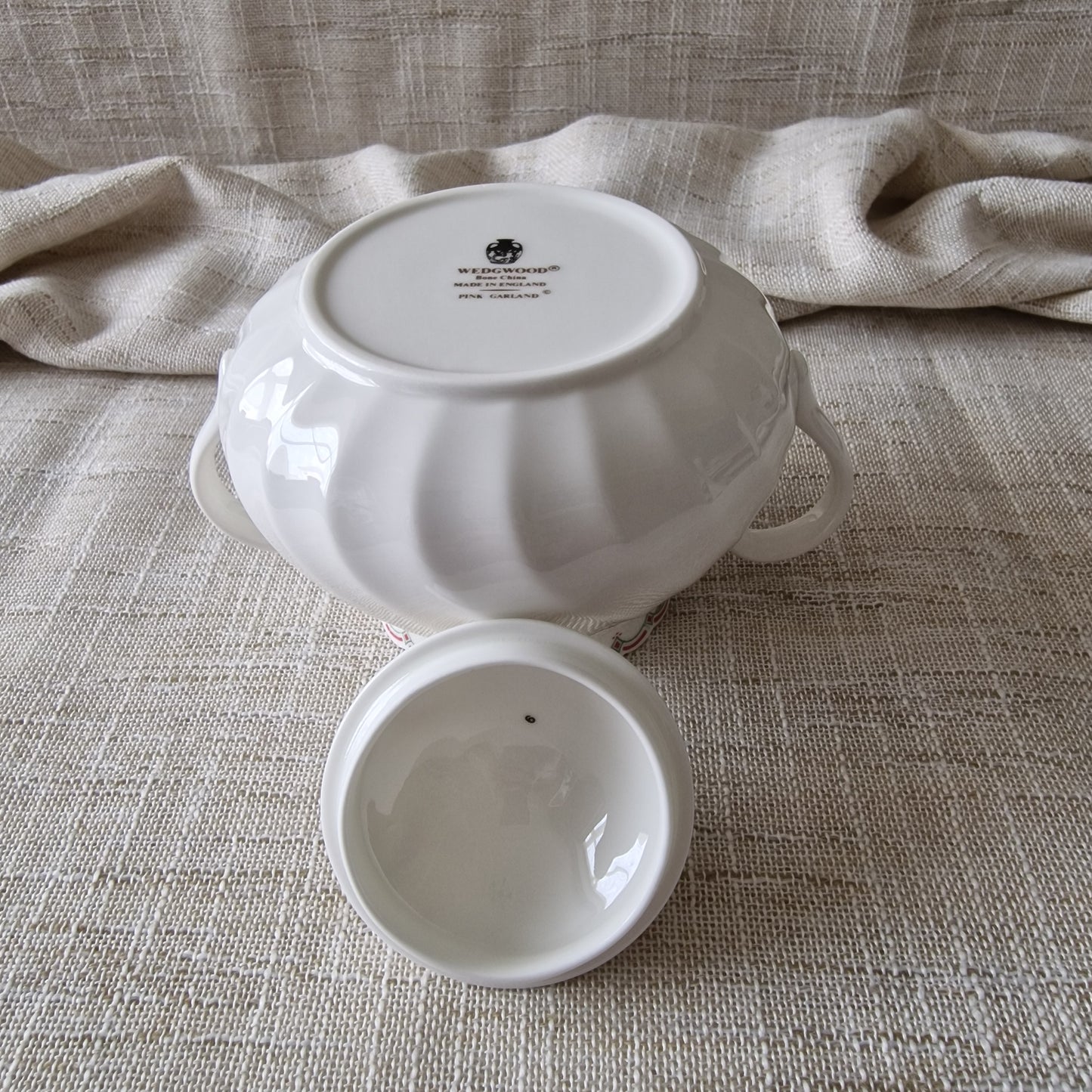 Vintage Wedgwood Pink Garland Sugar Pot